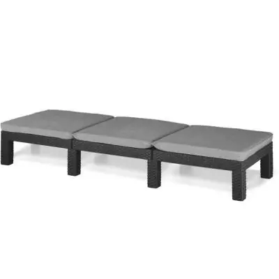 Bain de soleil Allibert by KETER Daytona en résine imitation rotin tressé gris