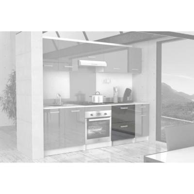 Meuble bas de cuisine 60 cm avec plan de travail - Gris Brillant
