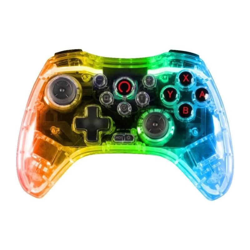 Manette sans fil Crystal pour Nintendo Switch, Switch OLED, PC et PS4