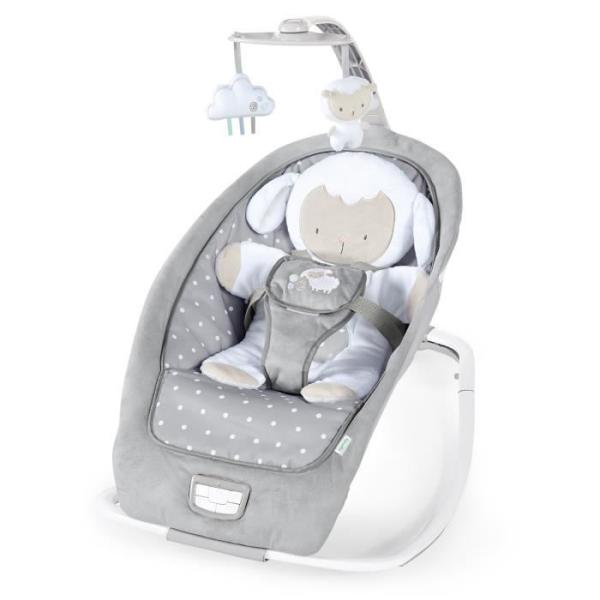 INGENUITY Transat bébé bascule évolutif pliable - Petit Mouton - Position fixe ou bascule, vibrations et sons, arche, jouets
