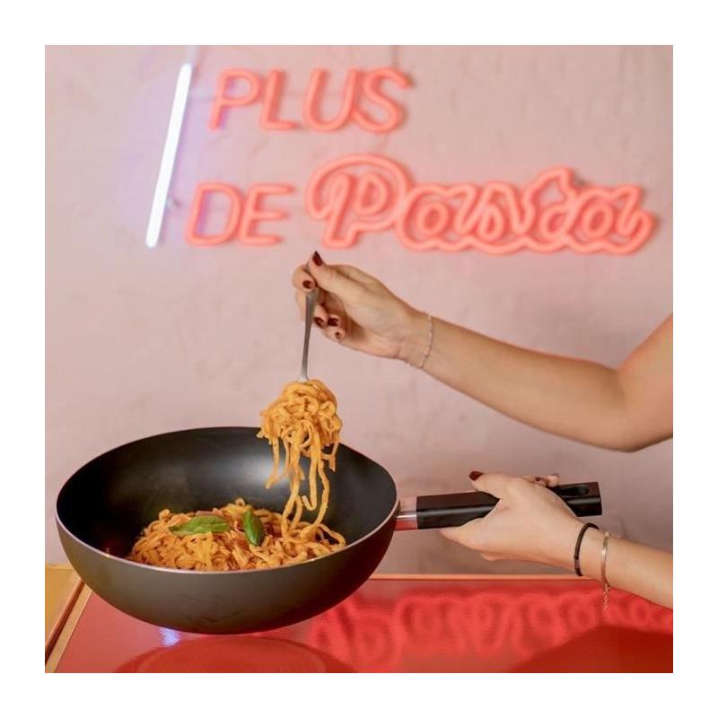 Wok Premier Chef 32 cm - Antiadhésif sans PFOA ni PFOS - Manche silicone