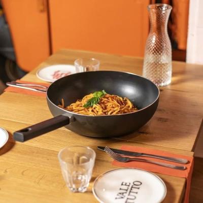 Wok Premier Chef 32 cm - Antiadhésif sans PFOA ni PFOS - Manche silicone