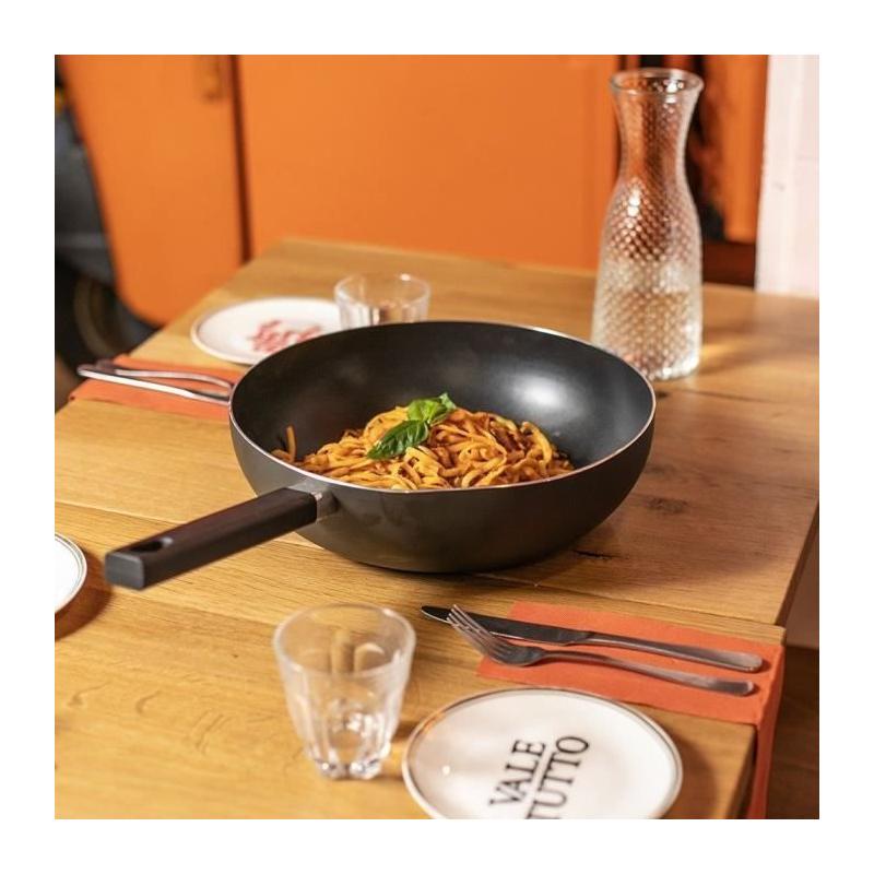 Wok Premier Chef 32 cm - Antiadhésif sans PFOA ni PFOS - Manche silicone