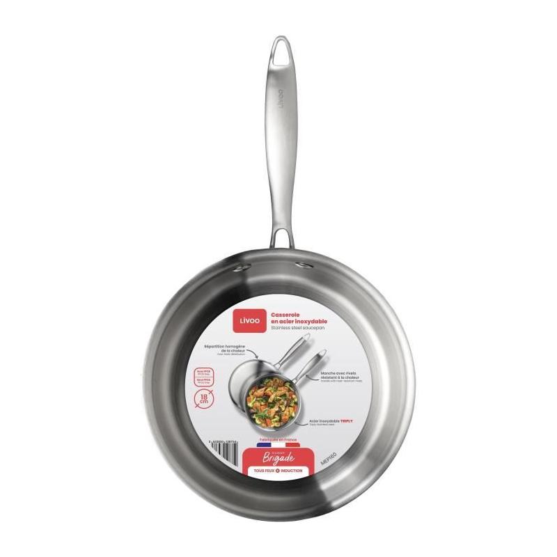 Casserole inox 18cm Triply LIVOO MEP160 - Made in Fr