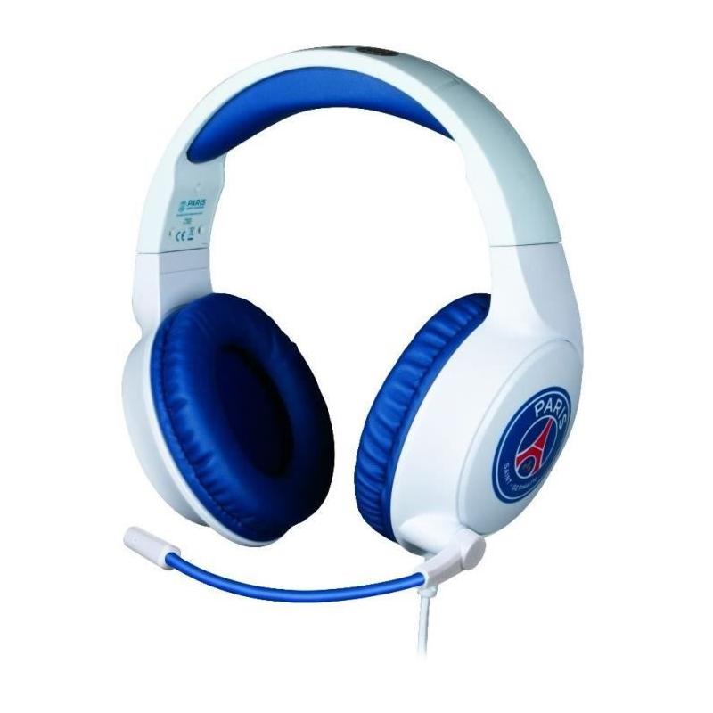 Casque gaming filaire KONIX - Micro 45° - Blanc et bleu
