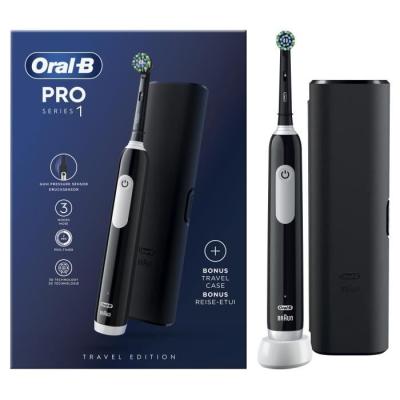 Brosse à dents électrique ORAL B Pro 1 Cross Action + étui de voyage - Noir