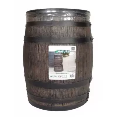 Récupérateur d'eau en forme de barrique - Nature - 50L - PE rotomoulé