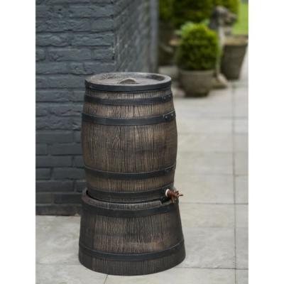 Récupérateur d'eau en forme de barrique - Nature - 50L - PE rotomoulé