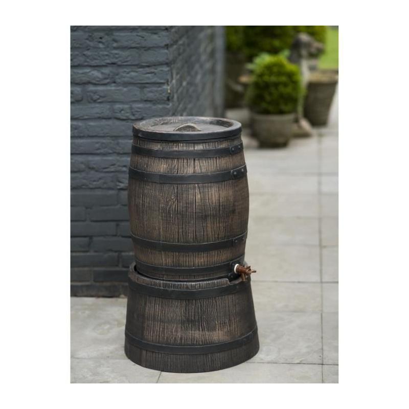 Récupérateur d'eau en forme de barrique - Nature - 50L - PE rotomoulé
