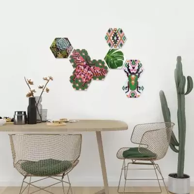 SES Creative Beedz Art - Hex tiles botanique