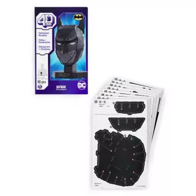 4D BUILD - Puzzle 3D DC Comics - Maquette Batman 90 Pièces - Masque De Batman Inspiré de la Saga - Puzzle Adulte - Jeu de