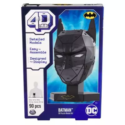 4D BUILD - Puzzle 3D DC Comics - Maquette Batman 90 Pièces - Masque De Batman Inspiré de la Saga - Puzzle Adulte - Jeu de