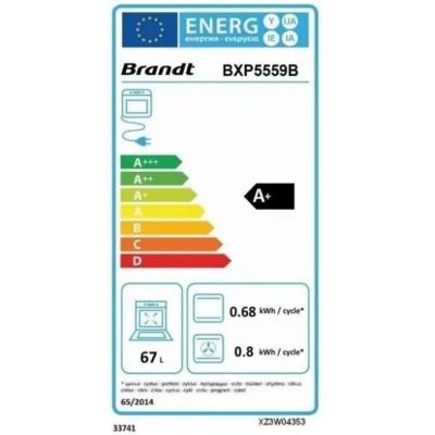 Four encastrable pyrolyse BRANDT BXP5559B - Noir - Multifonction - Porte froide
