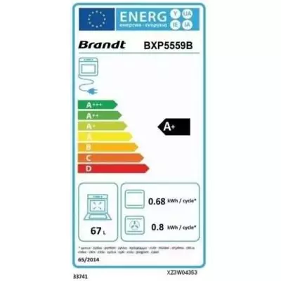 Four encastrable pyrolyse BRANDT BXP5559B - Noir - Multifonction - Porte froide