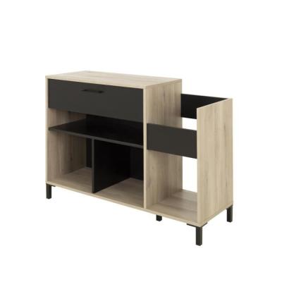 Meuble vinyle GAMI - Style urbain - Décor chene - Noir