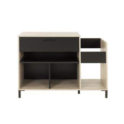 Meuble vinyle GAMI - Style urbain - Décor chene - Noir