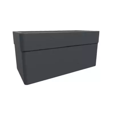 Jardiniere - CAREL - Gris anthracite - 63 L - 78 x 39 x H.39 cm - EDA - Avec roulettes - Extérieur ou intérieur