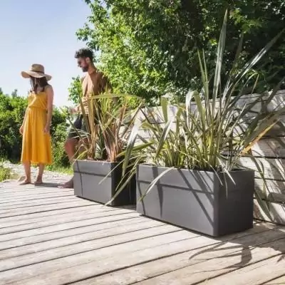 Jardinière CAREL Gris anthracite 63 L - EDA - Extérieur ou intérieur