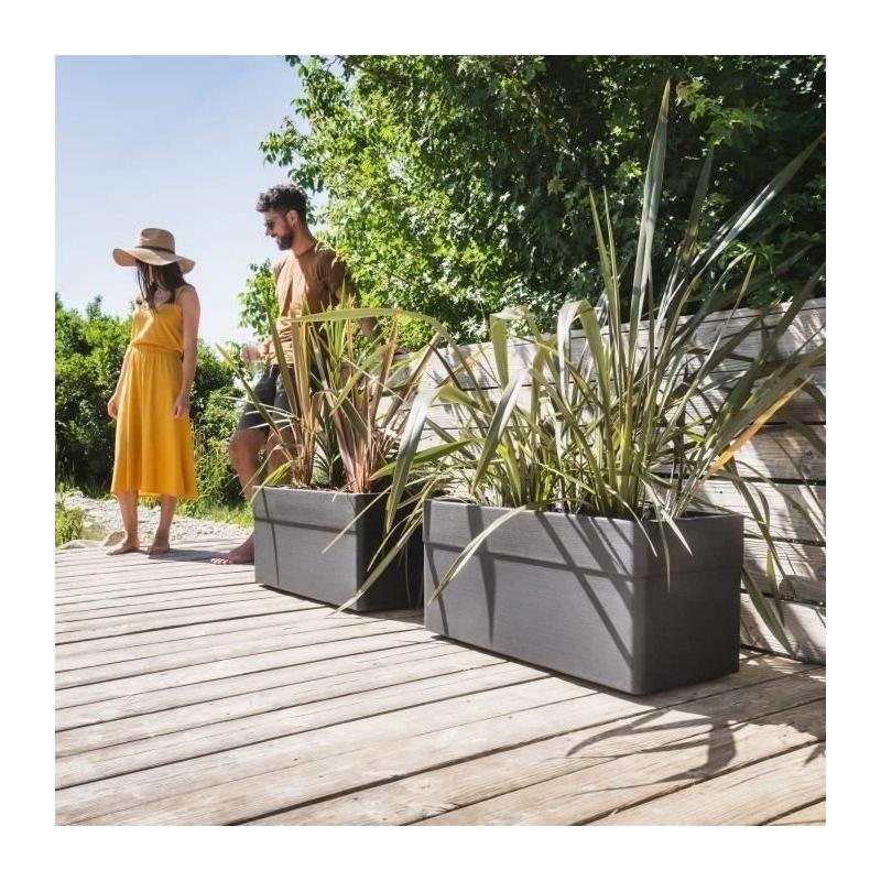 Jardinière CAREL Gris anthracite 63 L - EDA - Extérieur ou intérieur