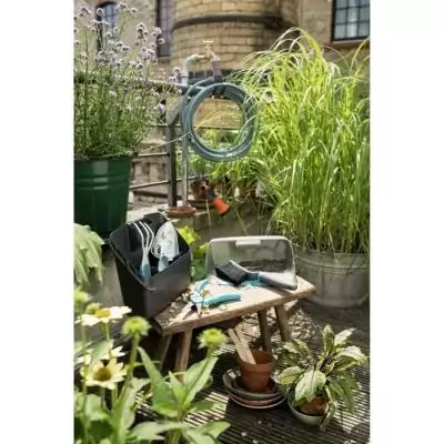 Tuyau spiral avec support intégré - pour balcons et terrasses - 7,5 m - Pratique et compact