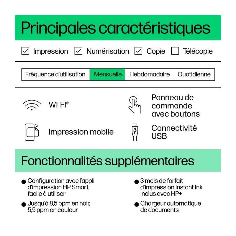 Imprimante tout-en-un HP Deskjet 4230e - Couleur Jet d'encre - 3 mois d'Instant Ink inclus