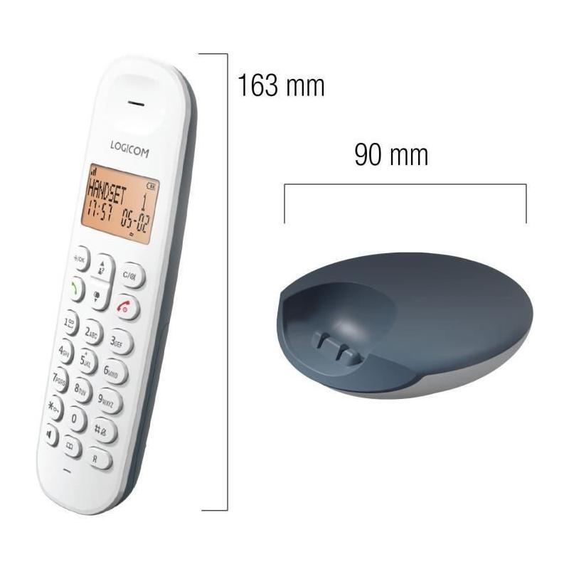 Téléphone fixe sans fil LOGICOM DECT ILOA 150 SOLO - Ardoise