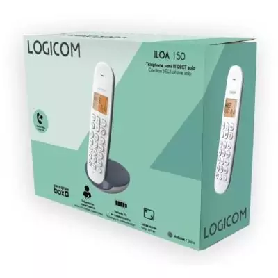 Téléphone fixe sans fil LOGICOM DECT ILOA 150 SOLO - Ardoise