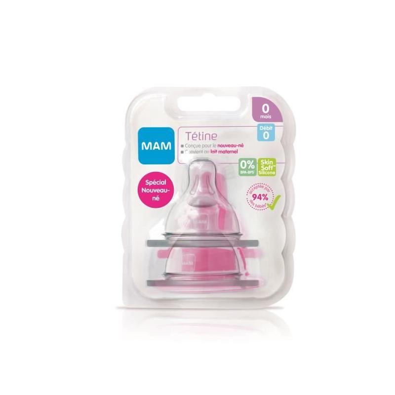 Accessoires Biberons: 2 Tétines Silicone Débit 0 Extra Lent