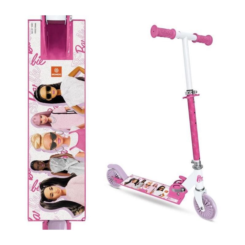 MONDO - Trottinette 2 roues pliable Barbie - Pratique et Colorée