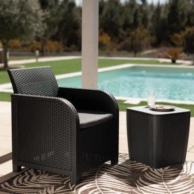 Fauteuil de jardin avec coussin en résine Allibert by KETER - SanRemo Gris graphite