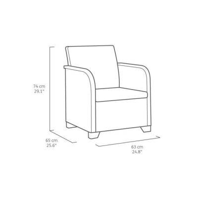 Fauteuil de jardin avec coussin en résine Allibert by KETER - SanRemo Gris graphite
