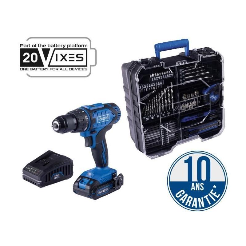 Coffret perceuse visseuse sans fil 50Nm + 74 accessoires - SCHEPPACH 20V IXES