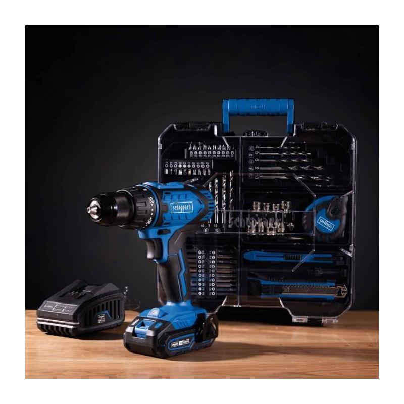Coffret perceuse visseuse sans fil 50Nm + 74 accessoires - SCHEPPACH 20V IXES