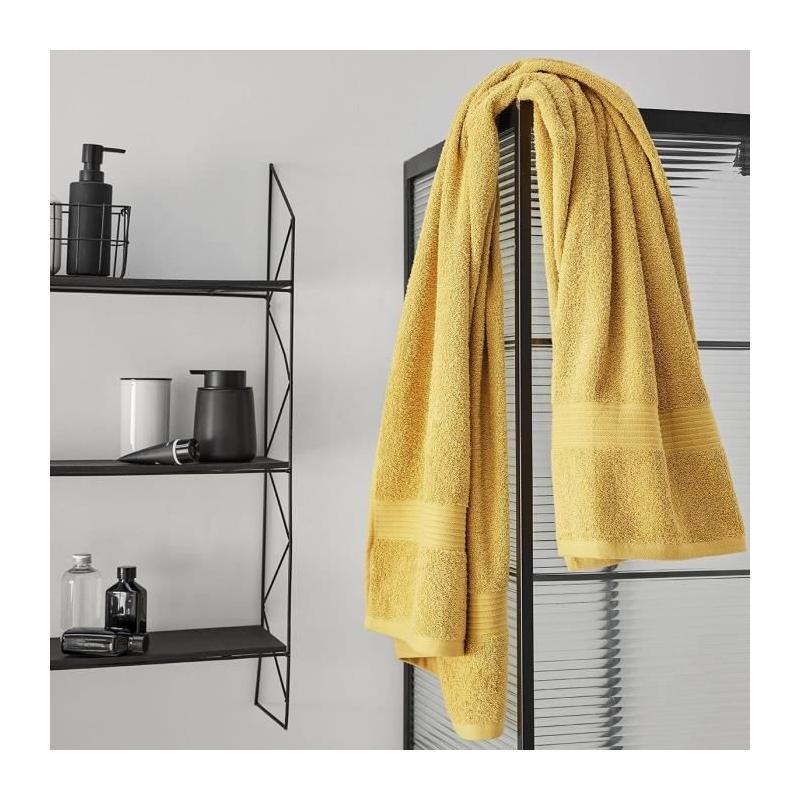 Drap de bain 100% coton ocre 90x150 cm