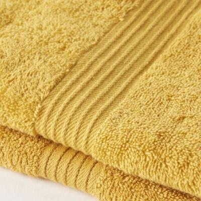 Lot de 2 serviettes de toilette 100% coton - Couleur ocre