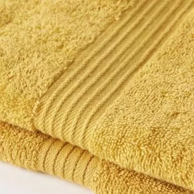 Lot de 2 serviettes de toilette 100% coton - Couleur ocre Lot de 2 serviettes de toilette 100% coton - Couleur ocre