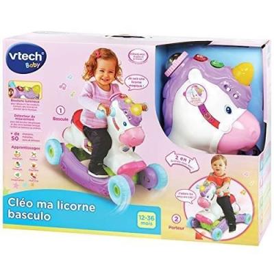 Porteur à Bascule Cléo Ma Licorne Basculo 2en1 - Parlant et Lumineux