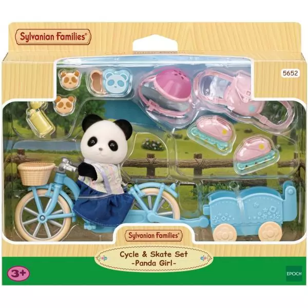 La fille panda, son vélo et sa remorque - SYLVANIAN FAMILIES - 5652 - Pour enfant a partir de 3 ans