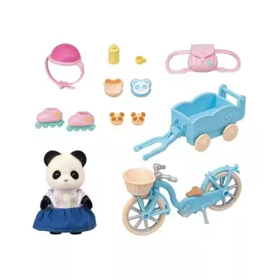Sylvanian Families La fille panda, son vélo et sa remorque