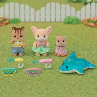 Sylvanian Families Le trio des bébés à la piscine