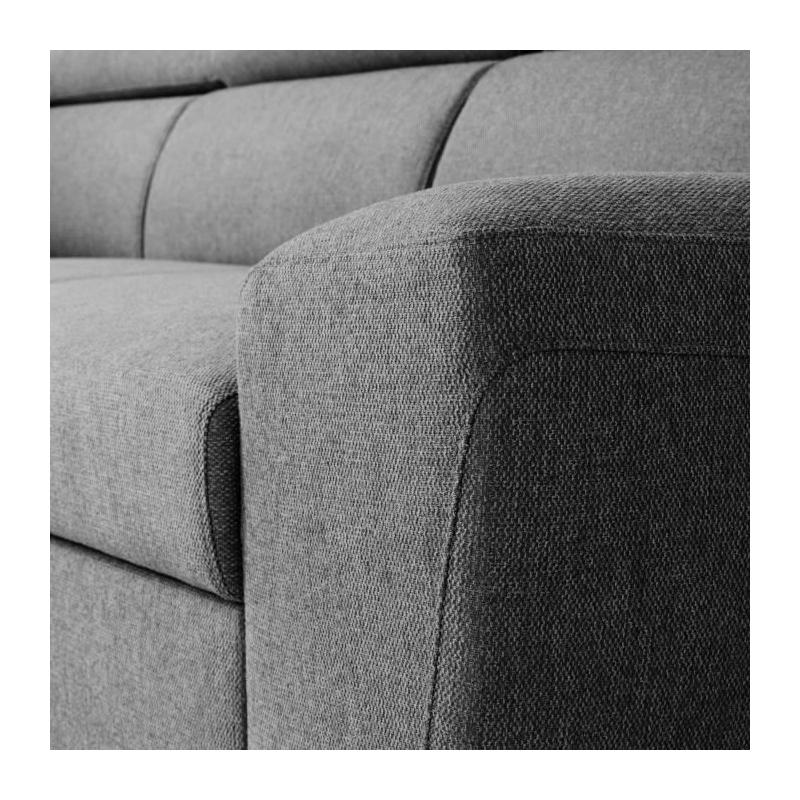 Canapé d'angle convertible réversible avec coffre - KASIMIR - Tissu anthracite