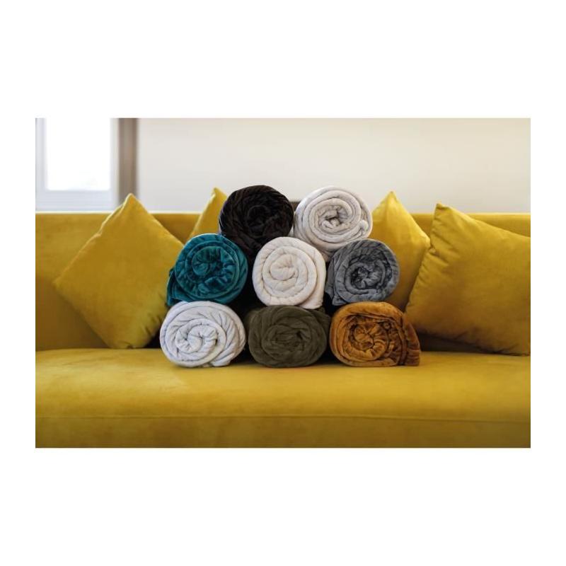 Plaid TOISON D'OR en Microflanelle 130x170cm - Noir
