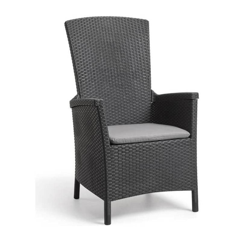 Chaise de jardin inclinable Keter Vermont Graphite - Confort et élégance