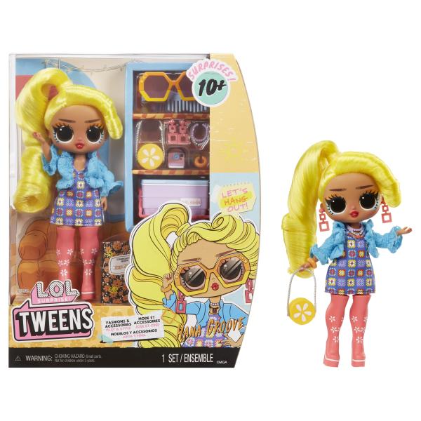 L.O.L. Surprise Tweens - Poupée mannequin articulée 24 cm - Hana Groove - 2 tenues et plusieurs accessoires - A partir de 4 an