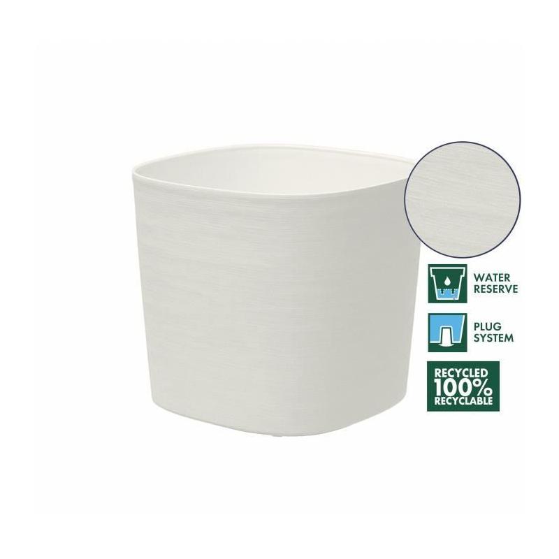 Pot avec réserve d'eau - GARDEN ID Respect - Blanc 25 x 25 cm - 100% recyclable