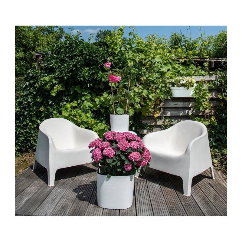 Pot avec réserve d'eau - GARDEN ID Respect - Blanc 25 x 25 cm - 100% recyclable