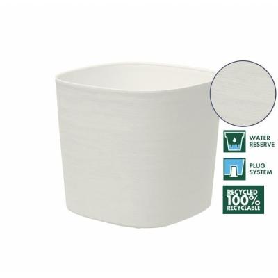 Pot avec réserve d'eau - GARDEN ID Respect - Blanc 30 x 30 cm - 100% déchets ménagers