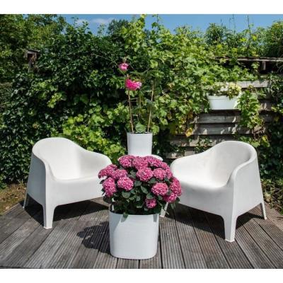 Pot avec réserve d'eau - GARDEN ID Respect - Blanc 30 x 30 cm - 100% déchets ménagers