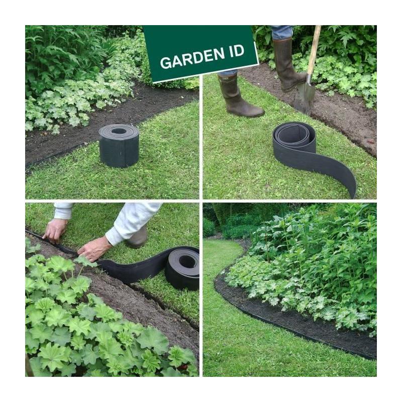 Bordure de jardin en caoutchouc recyclé - GARDEN ID Eco Border 5m H10cm - Indestructible et Flexible