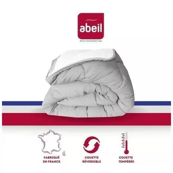 ABEIL Couette tempérée BICOLORE 220x240cm - Blanc & Gris chiné